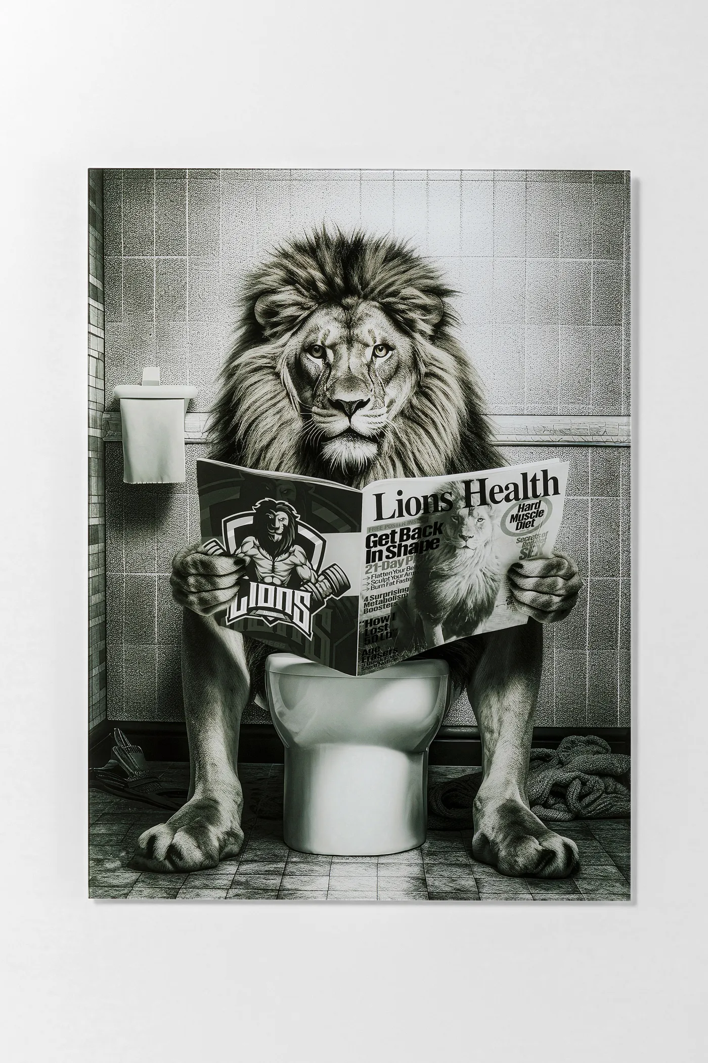 KARE Glasbild BATH LION