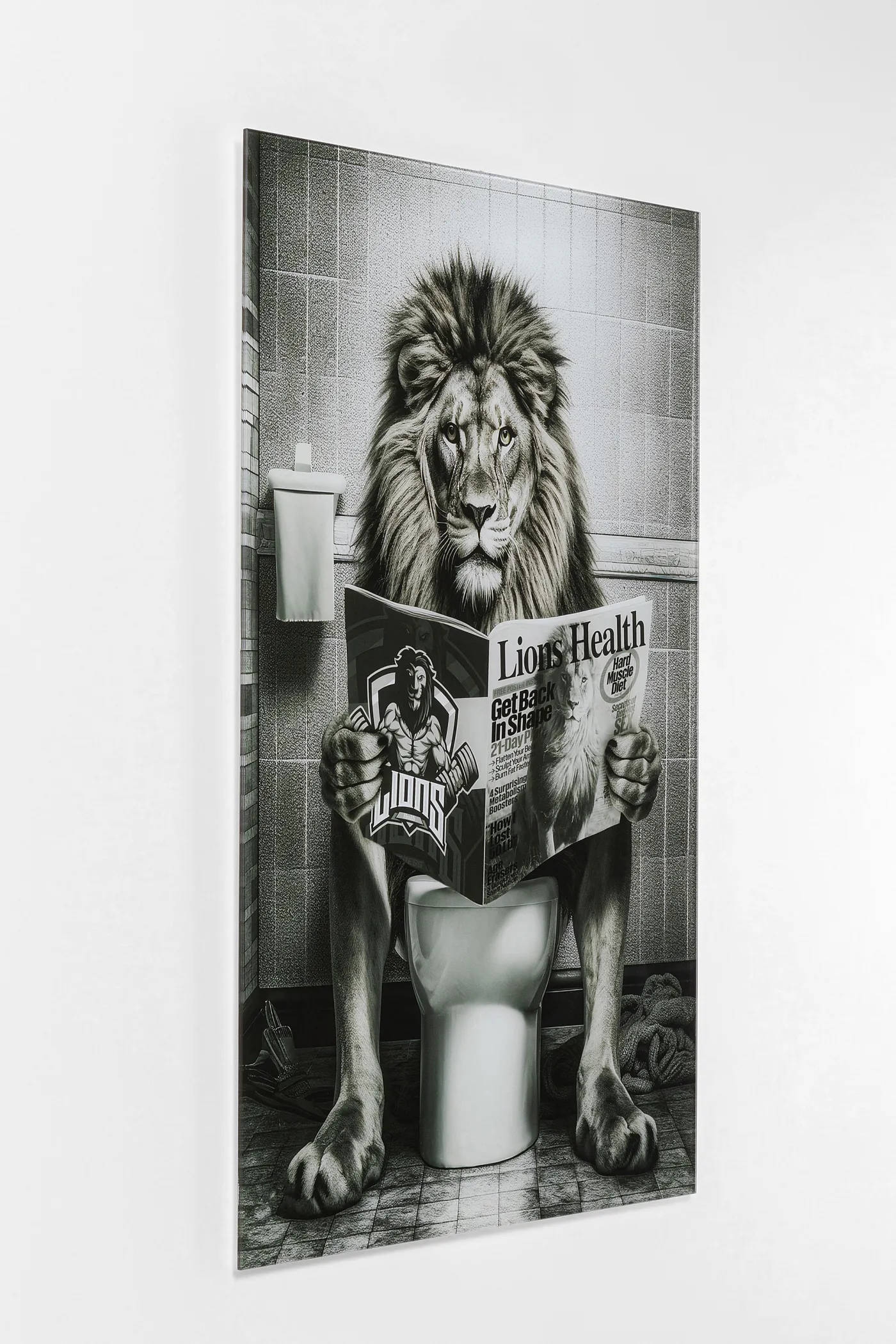 KARE Glasbild BATH LION
