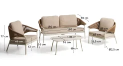 KAVE HOME Gartenlounge-Set ZUARA