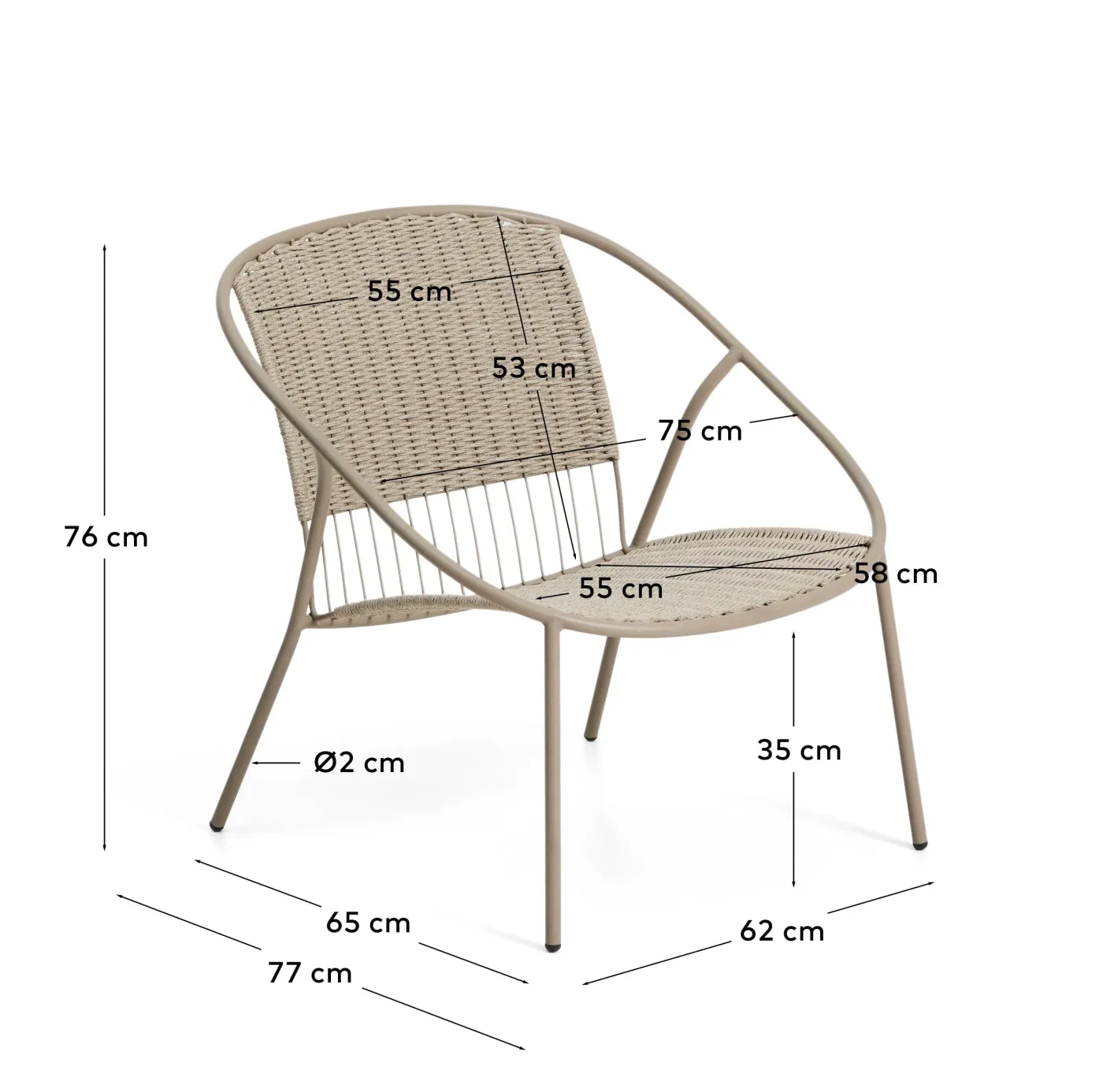 KAVE HOME Gartensessel ATRANI