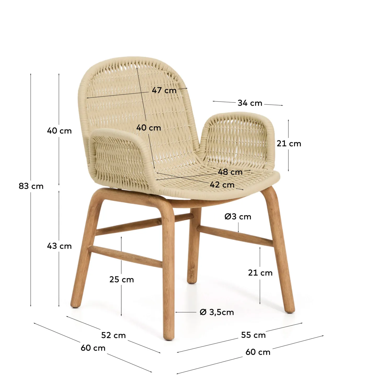 KAVE HOME Gartenstuhl ALIPA