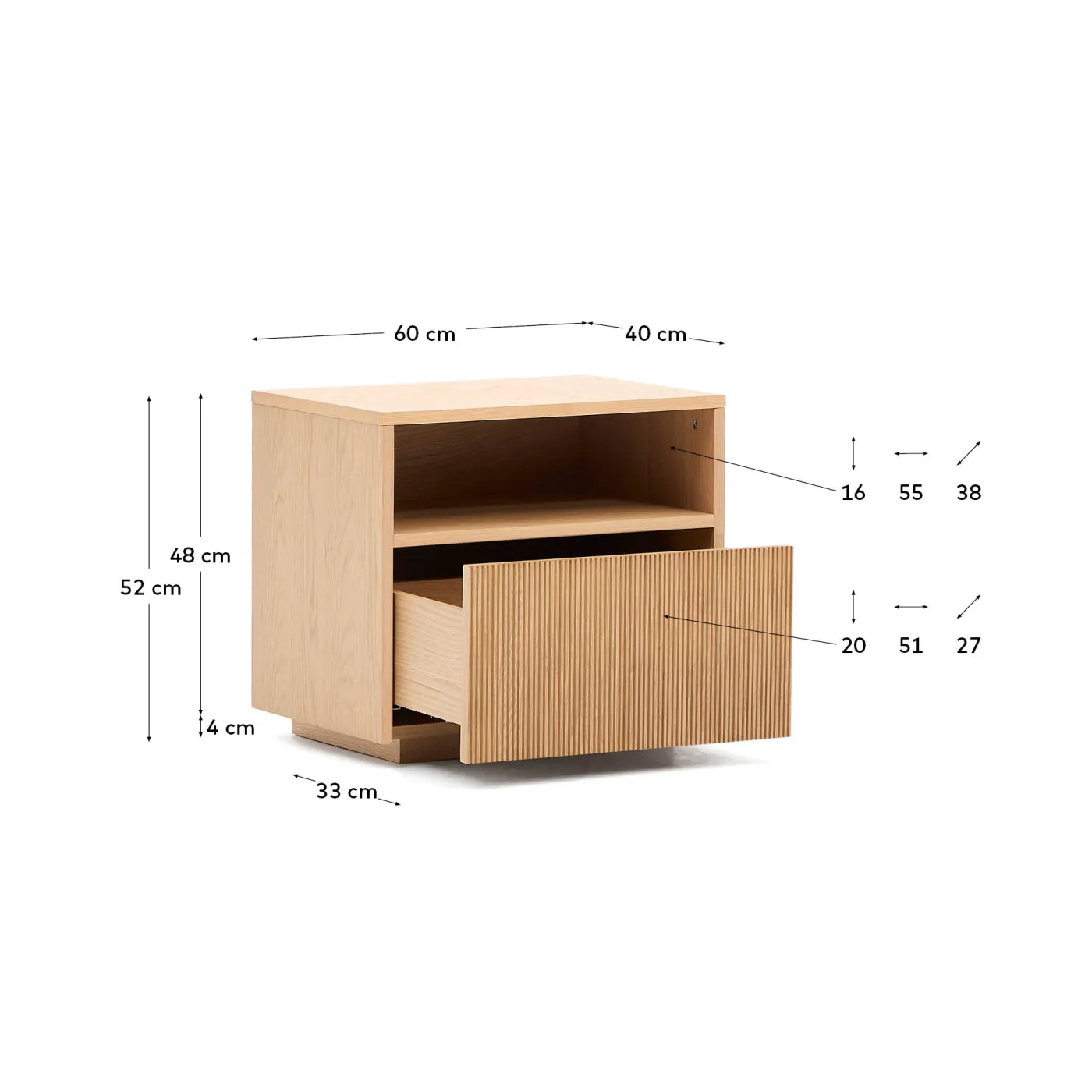 KAVE HOME Nachttisch HELVINE