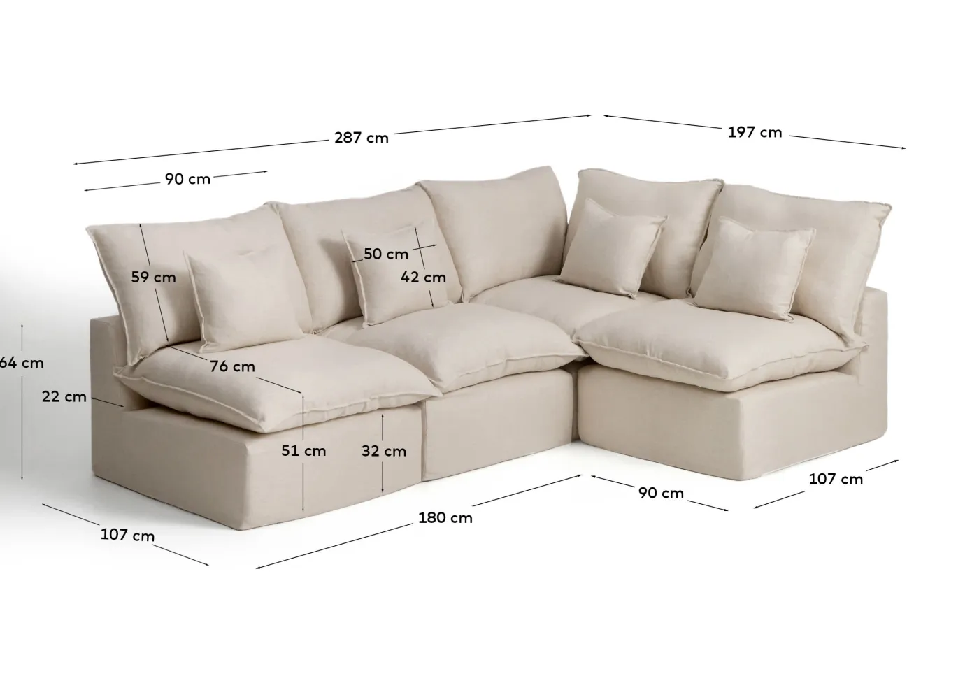KAVE HOME Sofa ANARELA