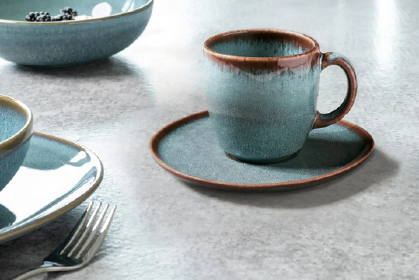 LIKE. BY VILLEROY&BOCH Kaffeeuntertasse LAVE GLACÉ türkis ca.15,5x2x15cm