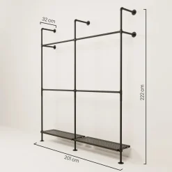 PAMO Kleiderstangensystem KIM DOUBLE 2 METAL
