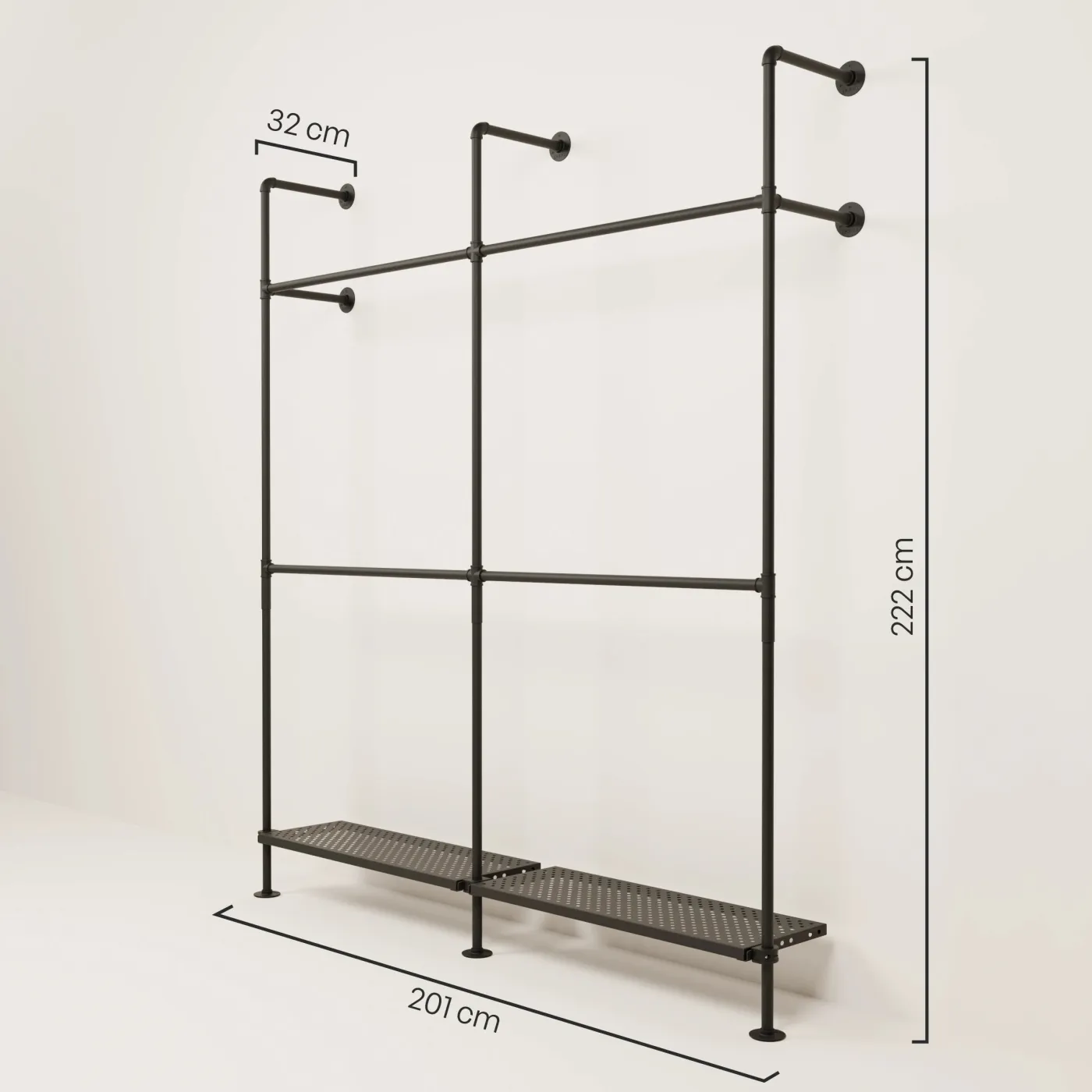 PAMO Kleiderstangensystem KIM DOUBLE 2 METAL