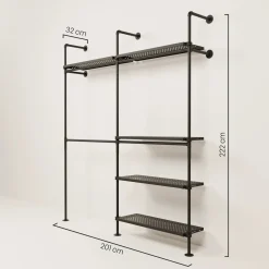 PAMO Kleiderstangensystem KIM DOUBLE 2 METAL