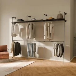 PAMO Kleiderstangensystem KIM DOUBLE 3 METAL