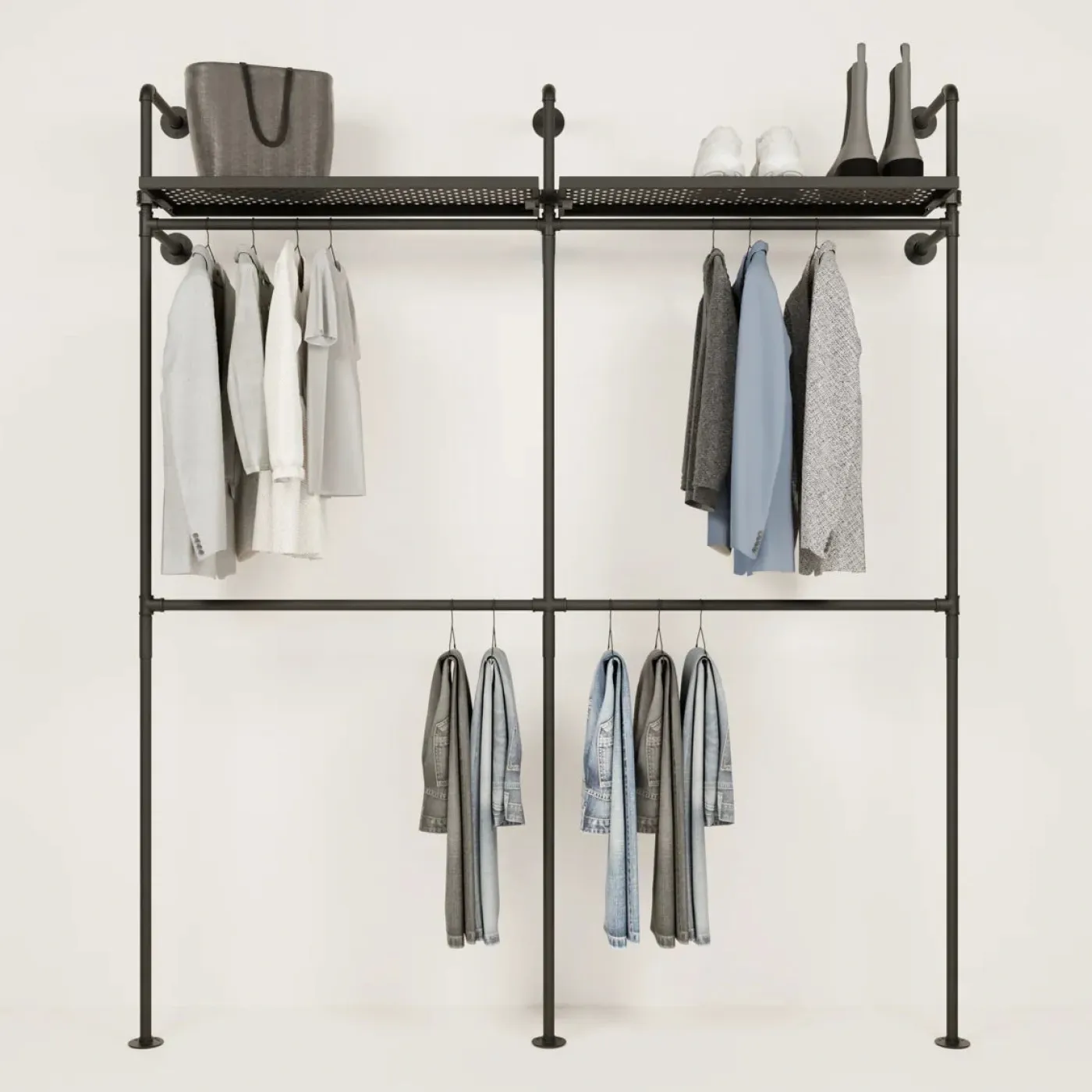 PAMO Kleiderstangensystem KIM DOUBLE 2 METAL