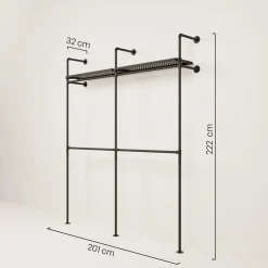 PAMO Kleiderstangensystem KIM DOUBLE 2 METAL