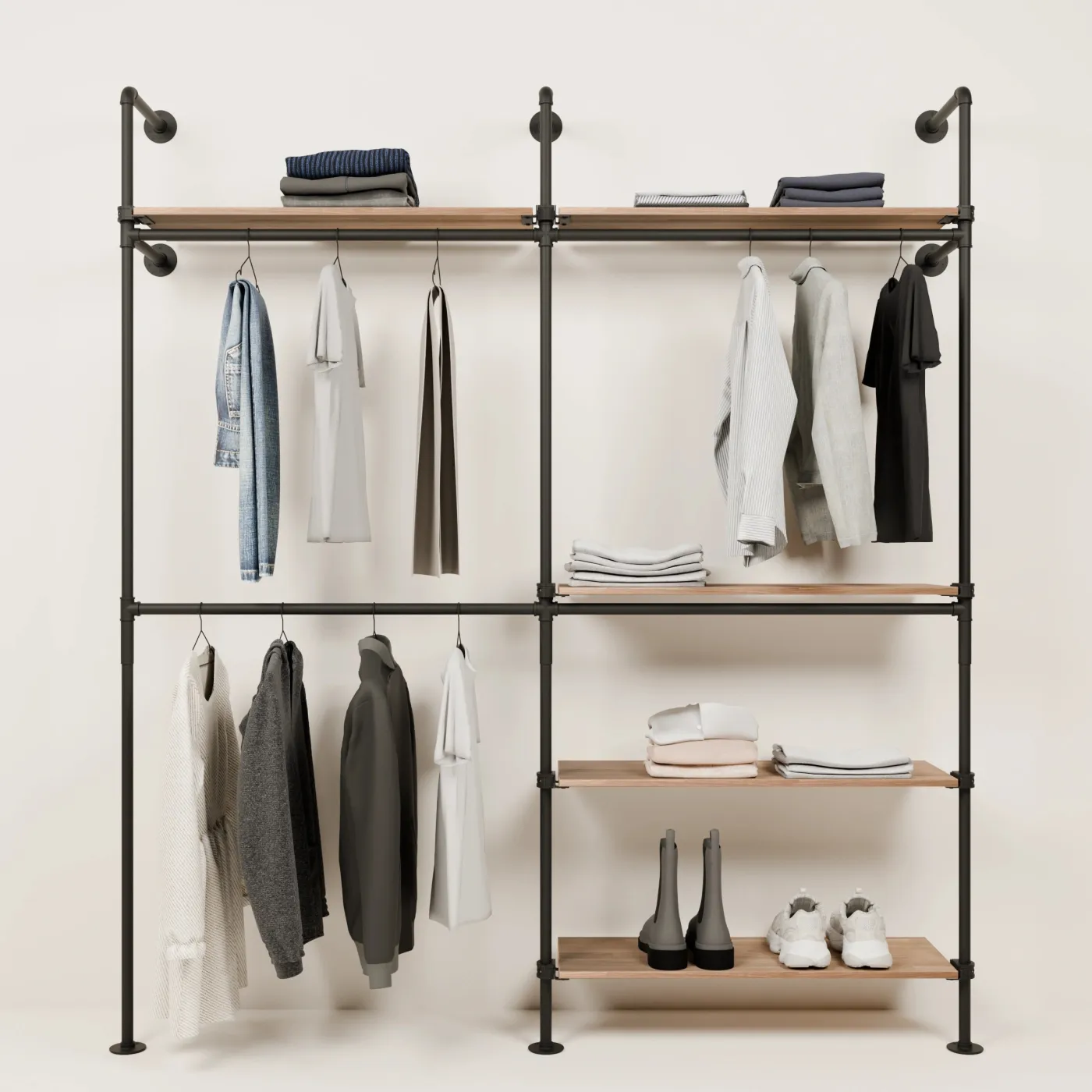 PAMO Kleiderstangensystem KIM DOUBLE 2 OAK
