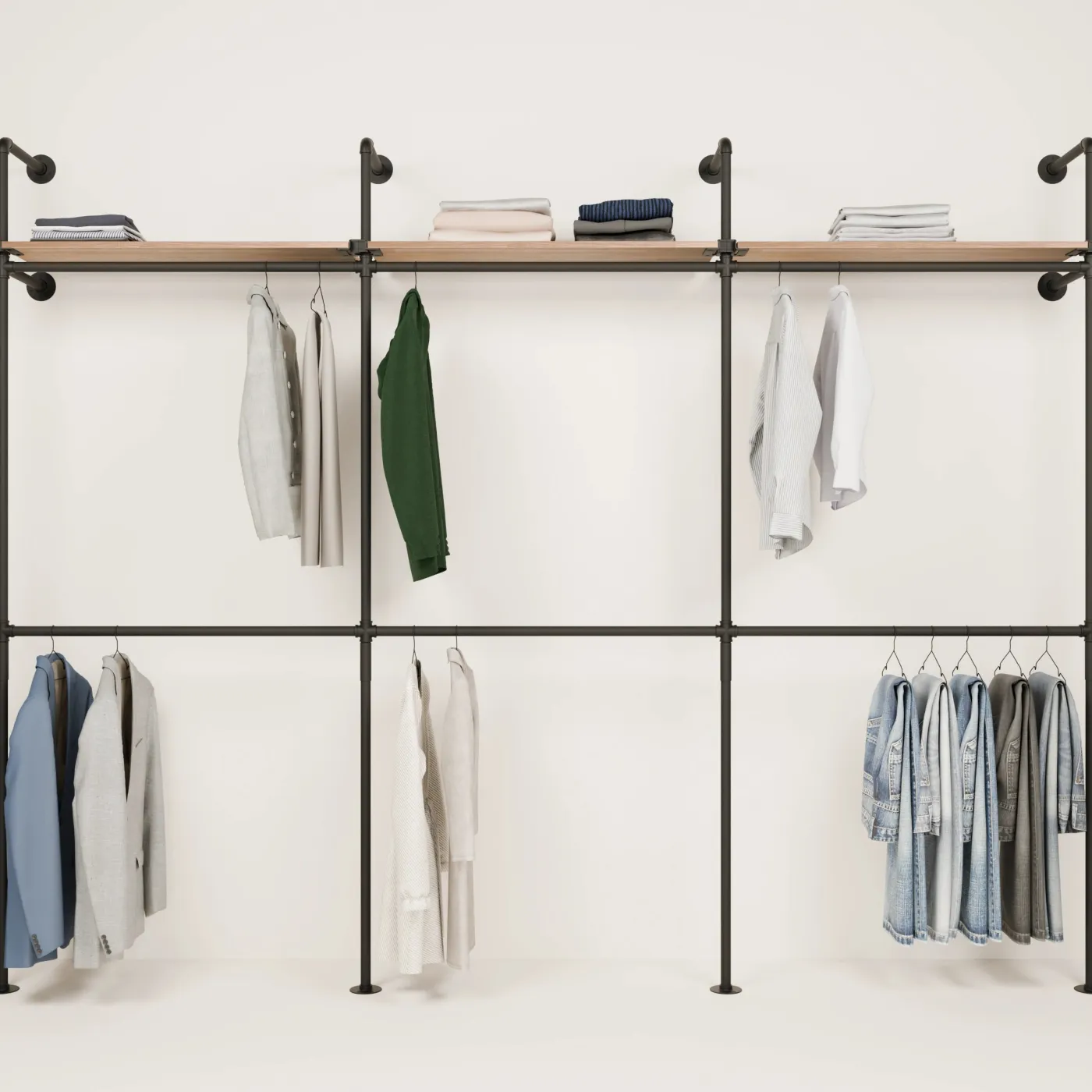 PAMO Kleiderstangensystem KIM DOUBLE 3 OAK