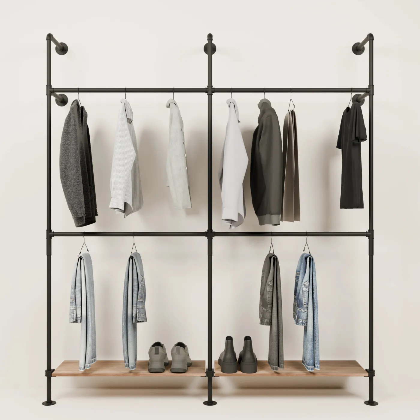 PAMO Kleiderstangensystem KIM DOUBLE 2 OAK