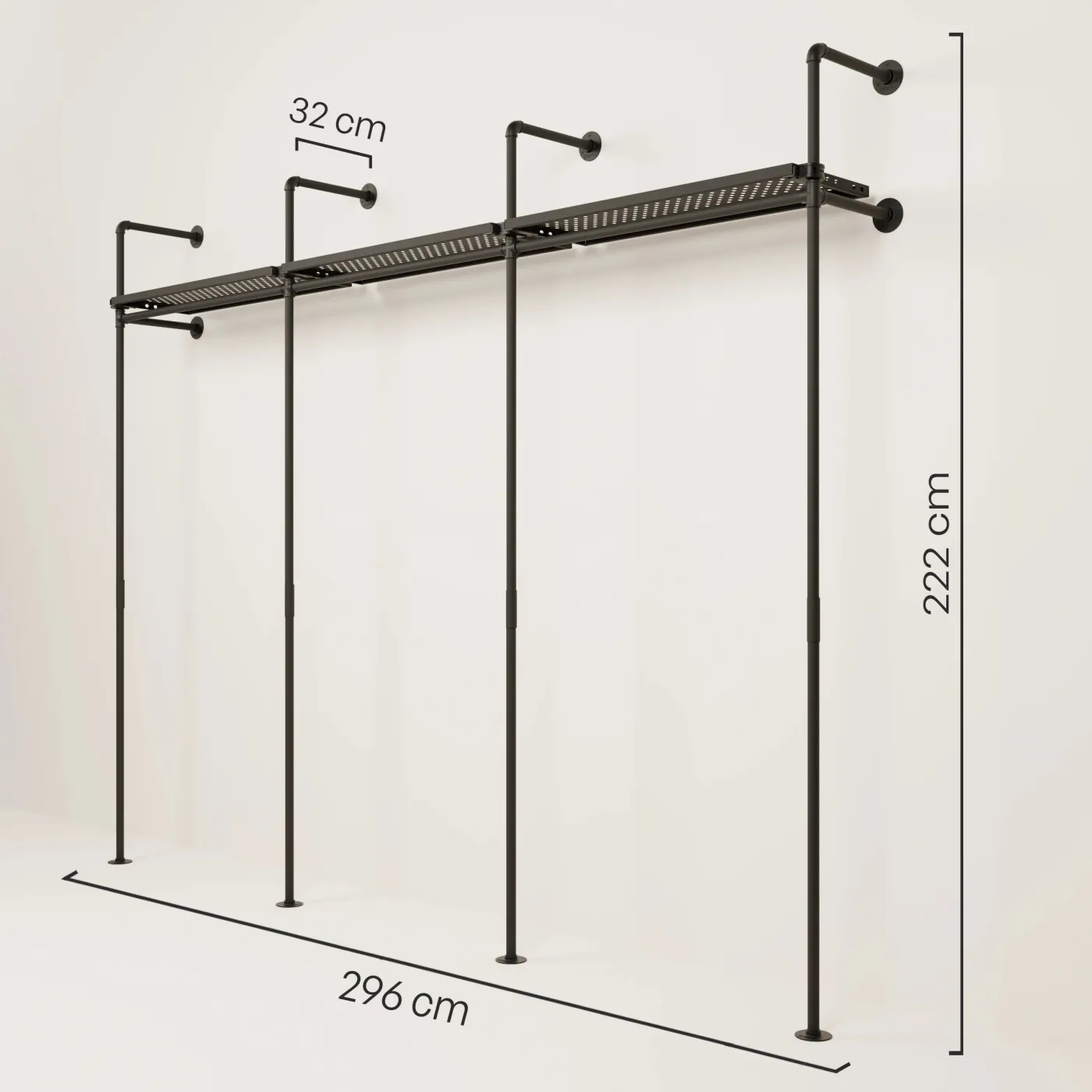 PAMO Kleiderstangensystem KIM 3 METAL