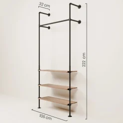 PAMO Kleiderstangensystem KIM 1 OAK