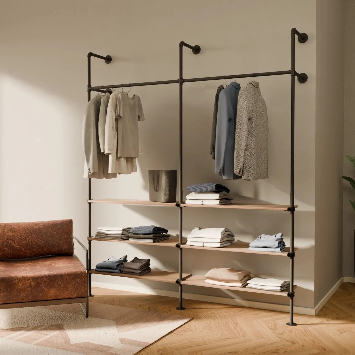 PAMO Kleiderstangensystem KIM 2 OAK