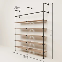 PAMO Kleiderstangensystem KIM 2 OAK