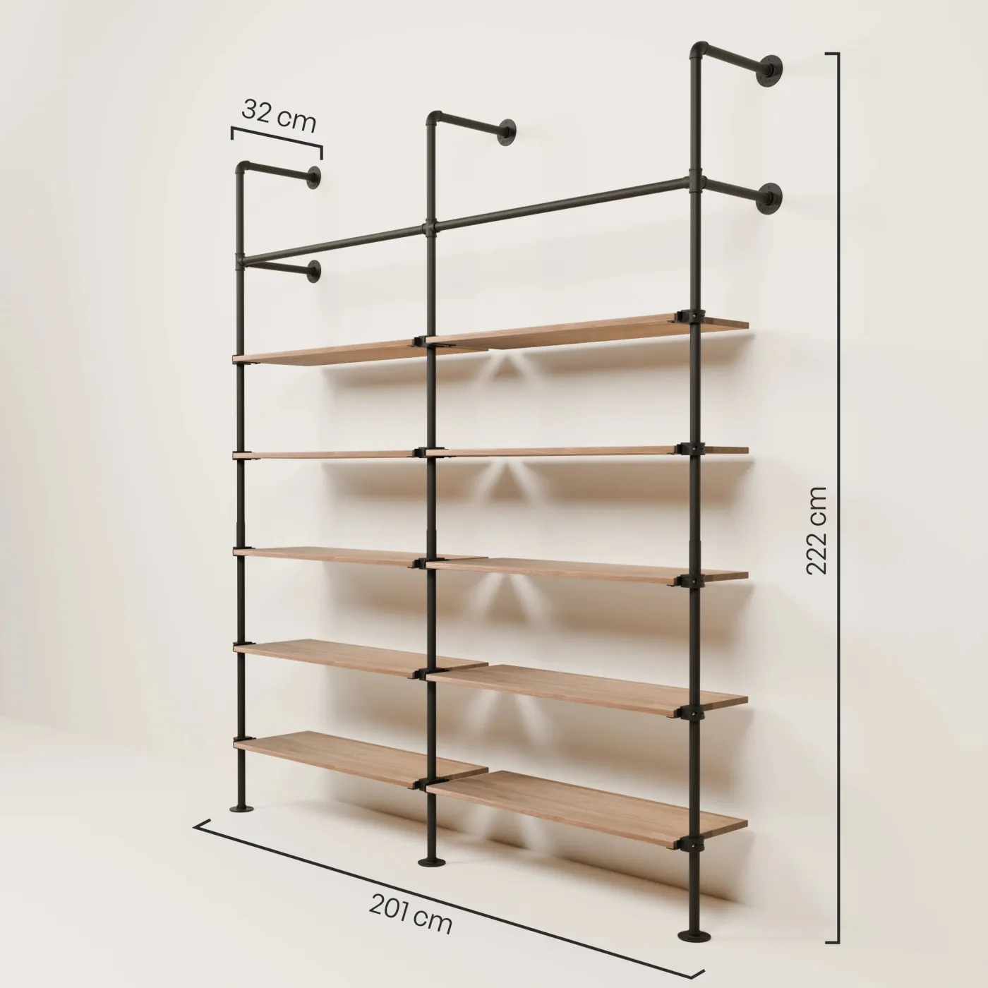 PAMO Kleiderstangensystem KIM 2 OAK