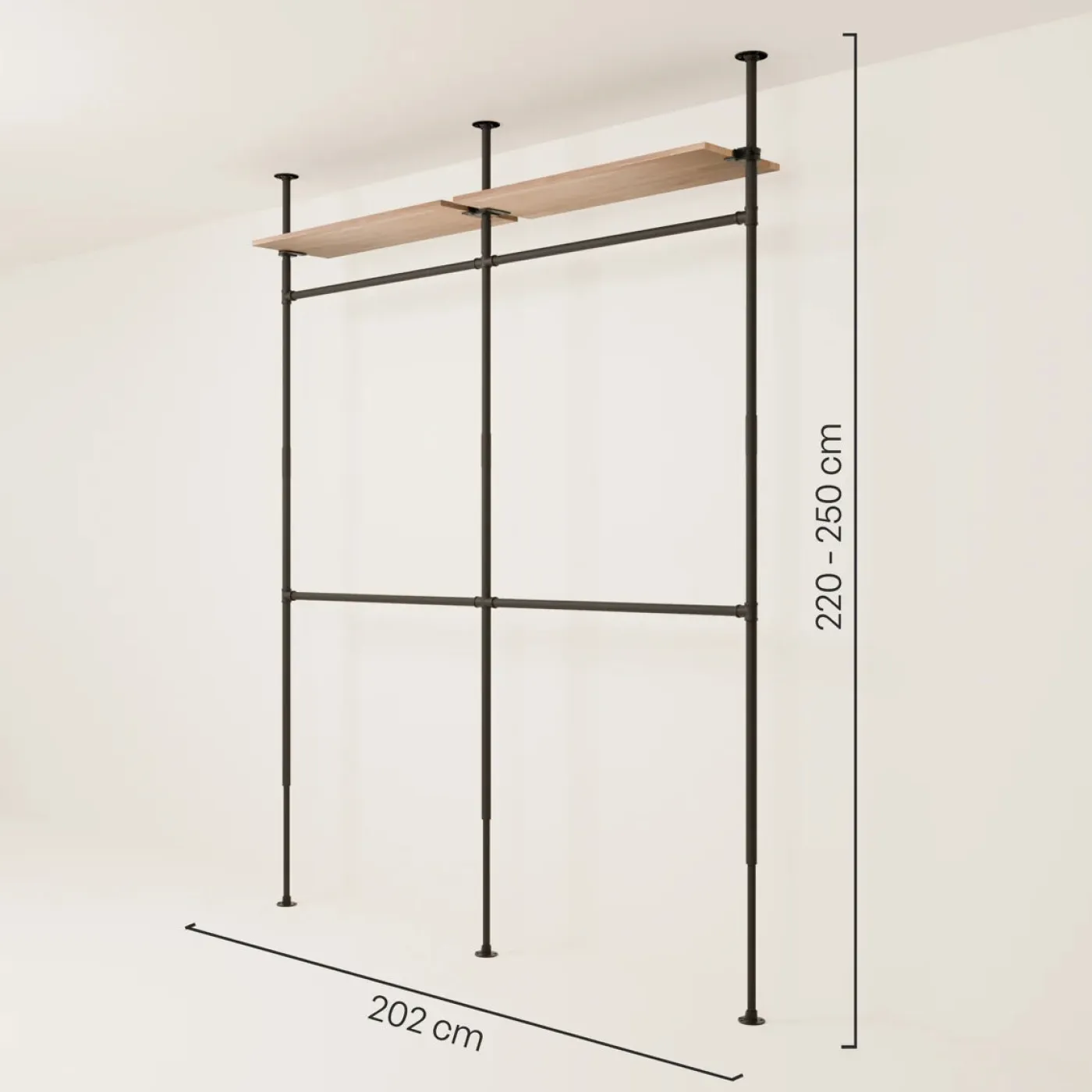 PAMO Kleiderstangensystem LOFT 2 OAK