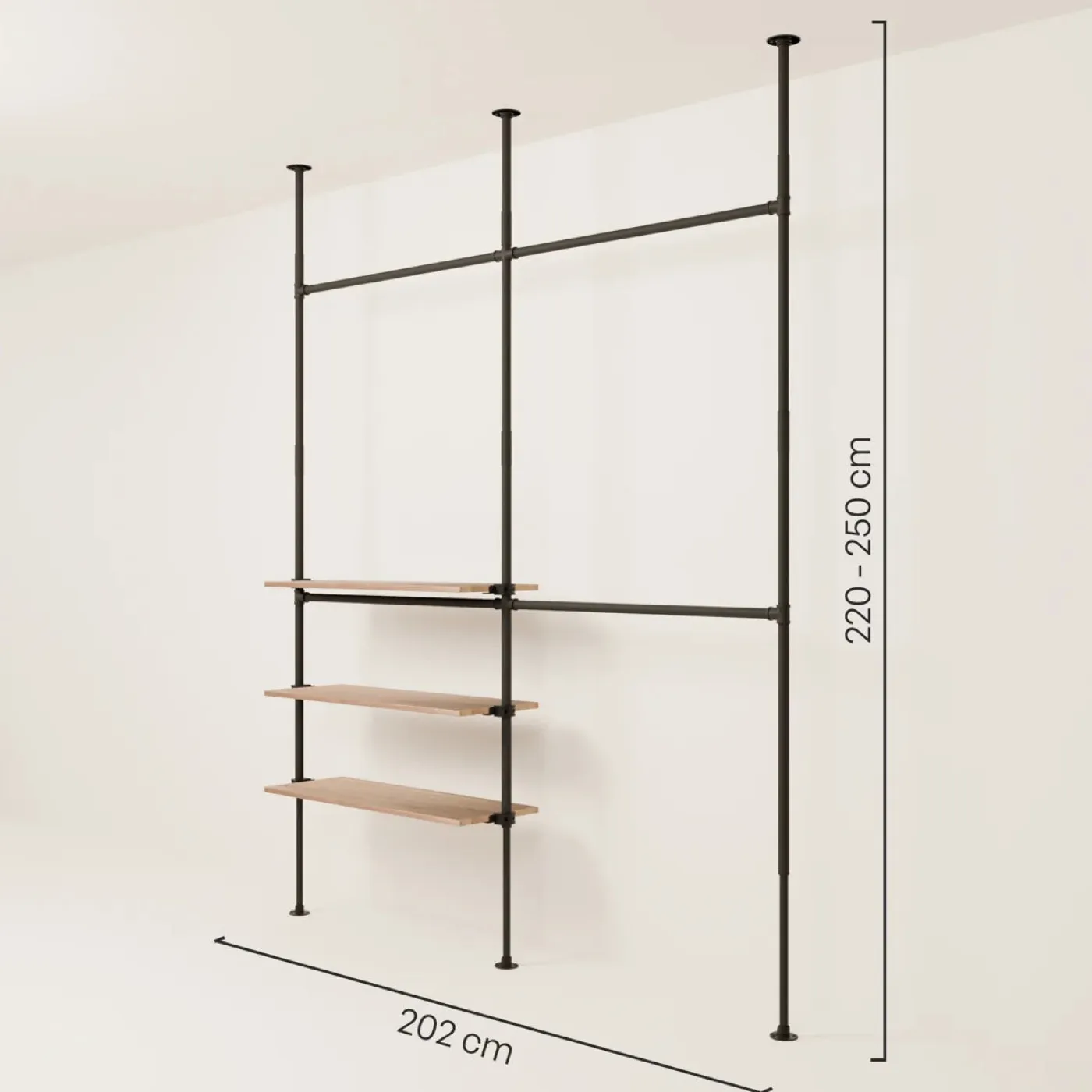 PAMO Kleiderstangensystem LOFT 2 OAK