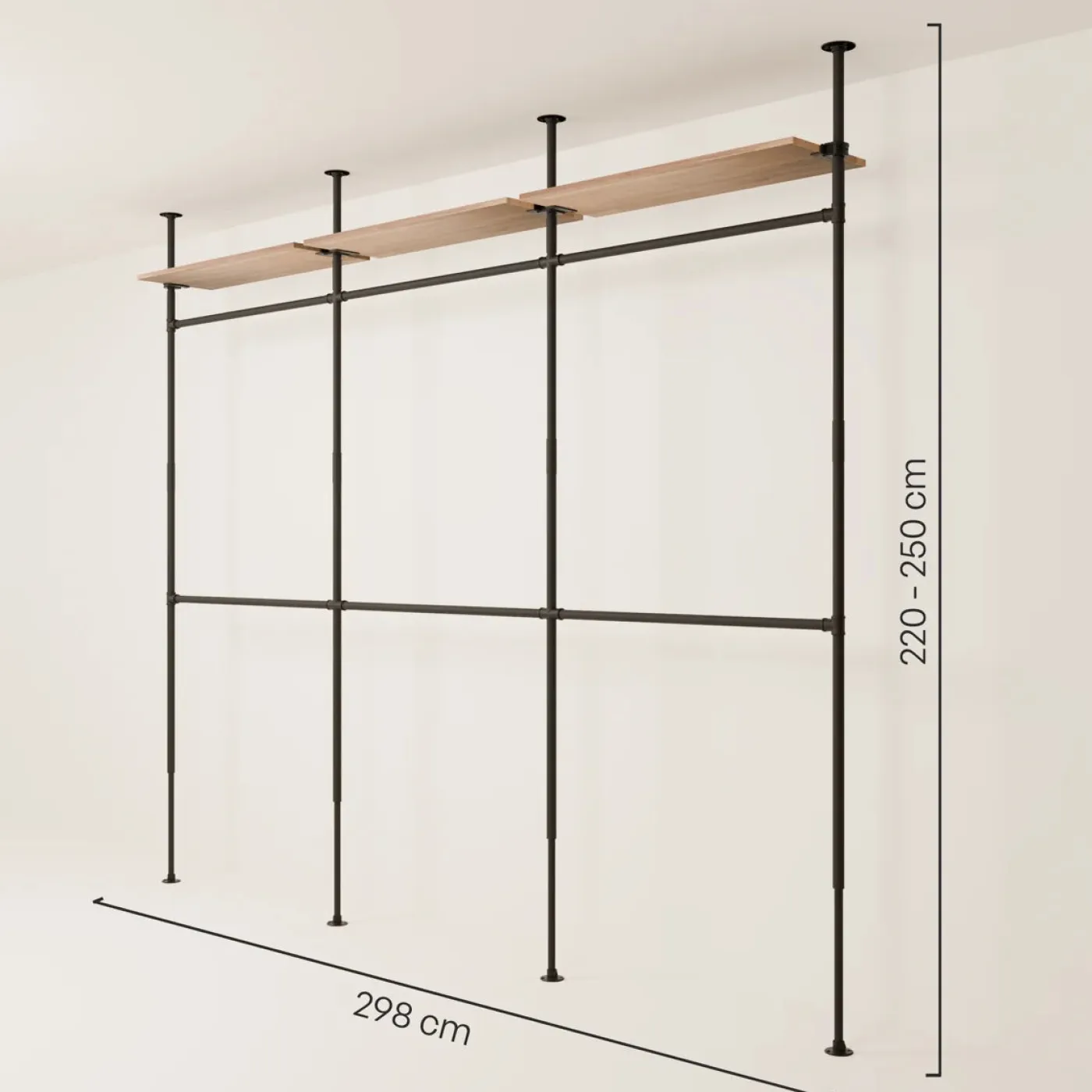 PAMO Kleiderstangensystem LOFT 3 OAK