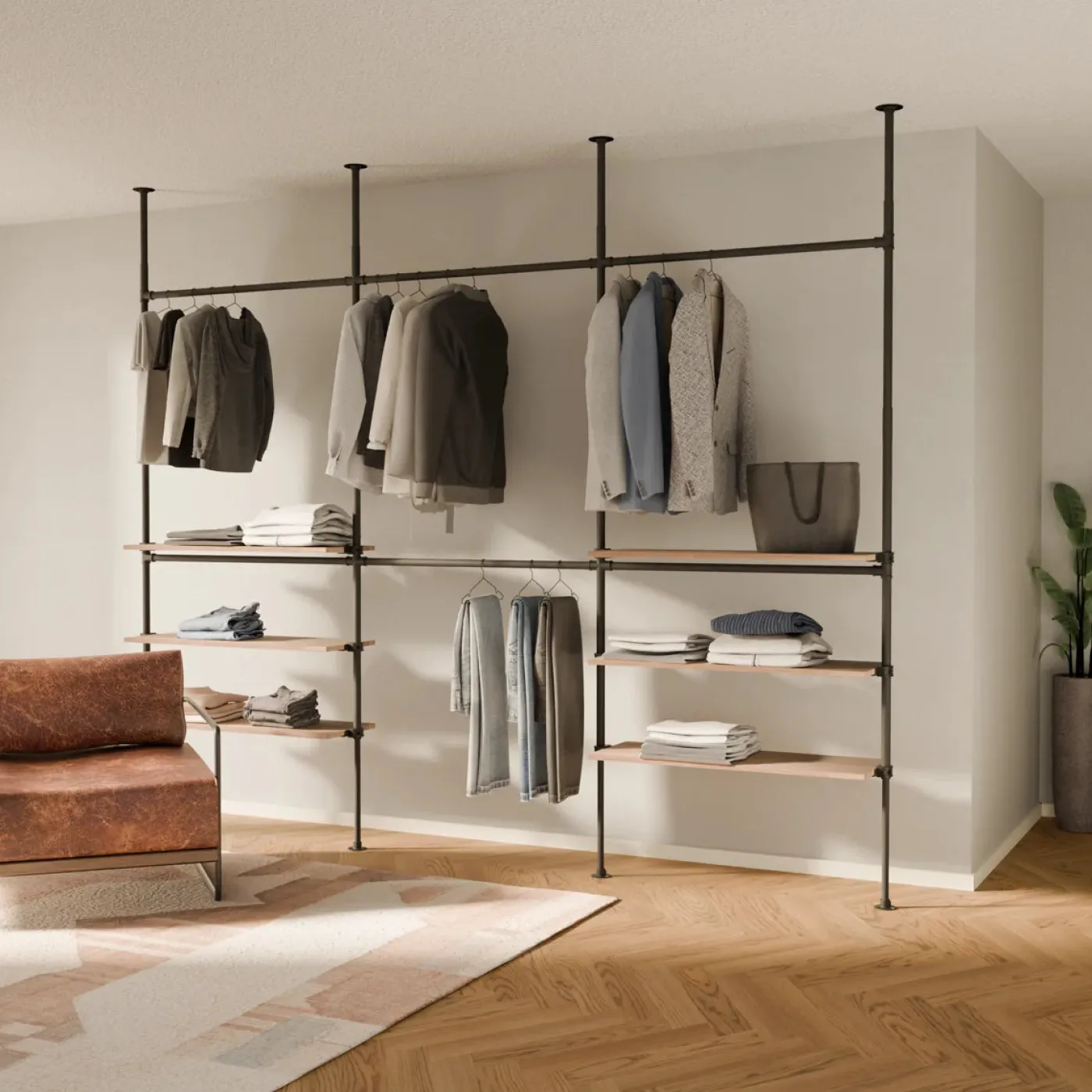 PAMO Kleiderstangensystem LOFT 3 OAK