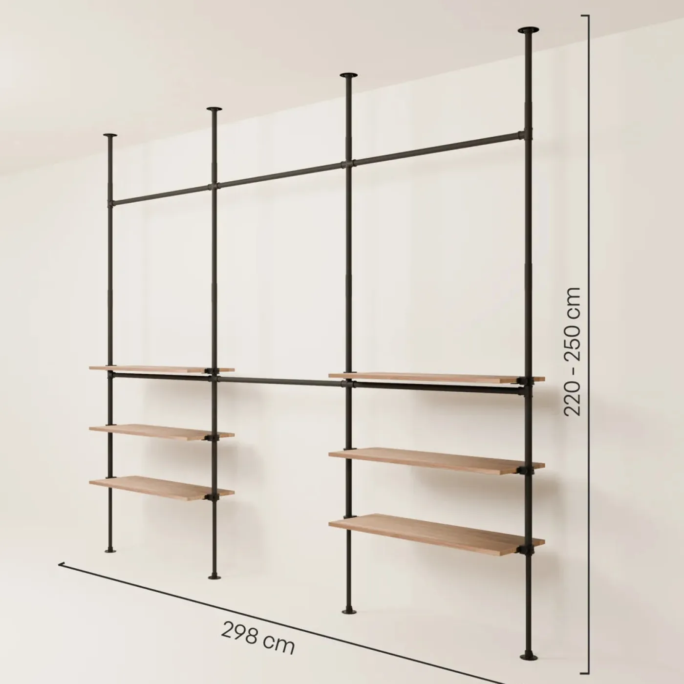 PAMO Kleiderstangensystem LOFT 3 OAK