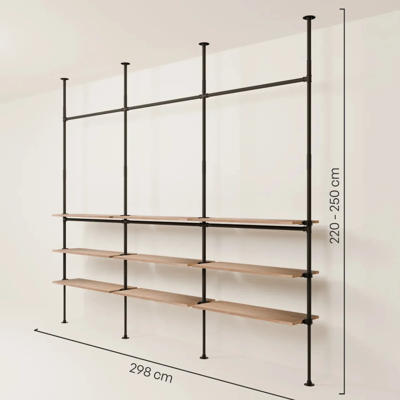 PAMO Kleiderstangensystem LOFT 3 OAK