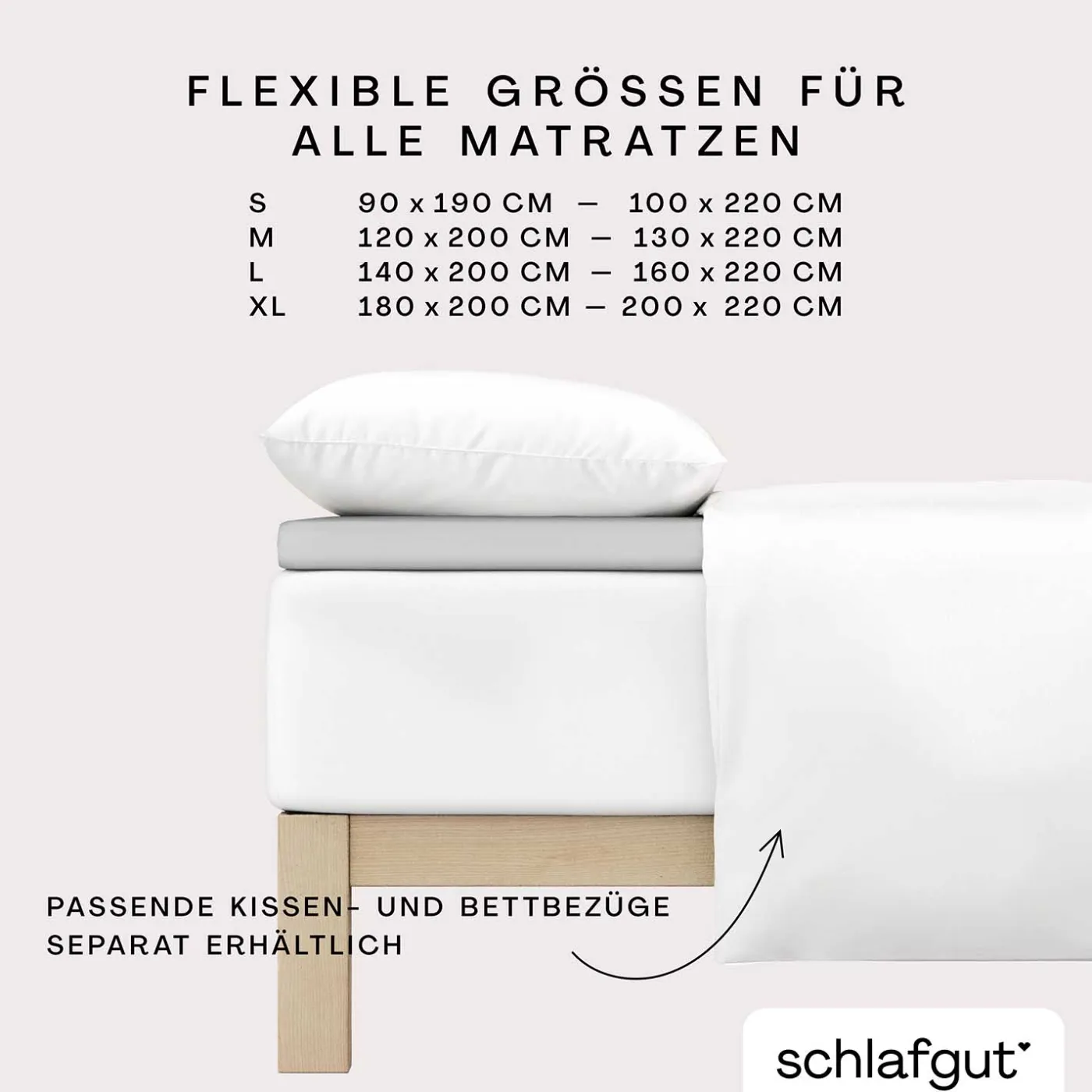SCHLAFGUT Topper Spannbettlaken PURE